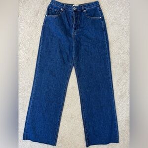 Beginning Boutique Wide Leg Frayed Hem Oversized Women's Jeans Size 6 Streetwear